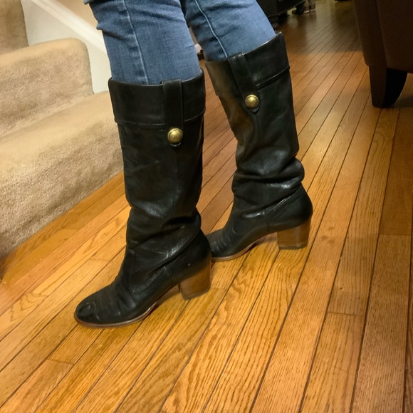 Vintage Coach “Faith’ black leather cuffed riding boot - Picture 1 of 2